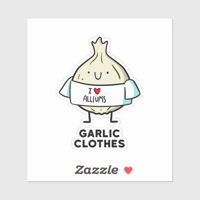 Adesivo Roupas De Alho Alho Alho Pun Die-Cut (Folha)