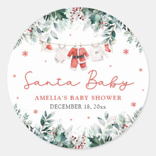 Adesivo Roupas de Bebê Santa Baby Vermelho Natal Presente