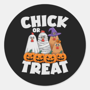 Adesivo Roupas de Chick Or Treat Halloween Frango Engraçad