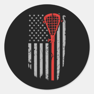 Adesivo Roupas de jovem de lacrosse com bandeira americana