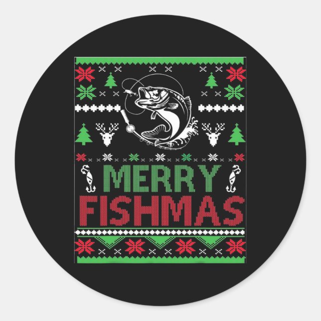 Adesivo Roupas de Peixe de Natal Feio para Pesca B  (Frente)