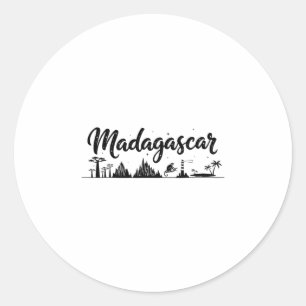 Adesivo Roupas de viagem de férias na silhueta de Madagasc