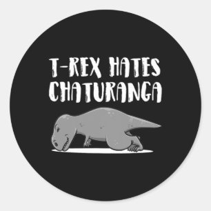 Adesivo Roupas de Yoga de Dinossauro T-rex Engraçadas Pres