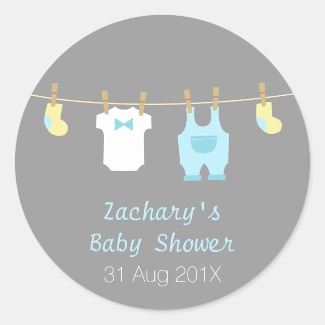 Adesivo Roupas elegantes e bonitinhas, Chá de fraldas (Frente)