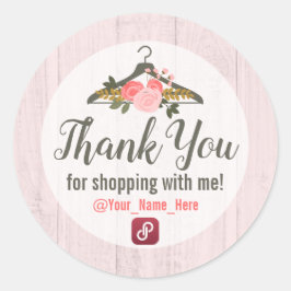 Adesivo Roupas Florais Armário Armário Boutique Obrigado