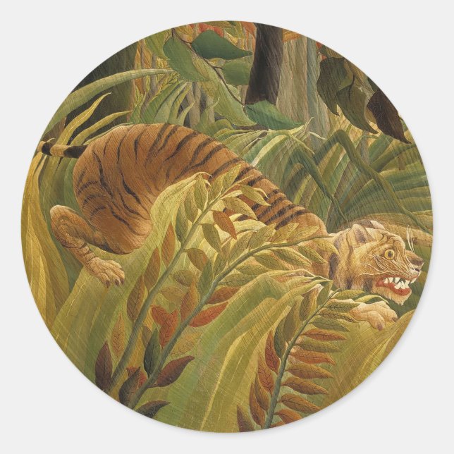 Adesivo Rousseau Arte Tropical de Tigres (Frente)