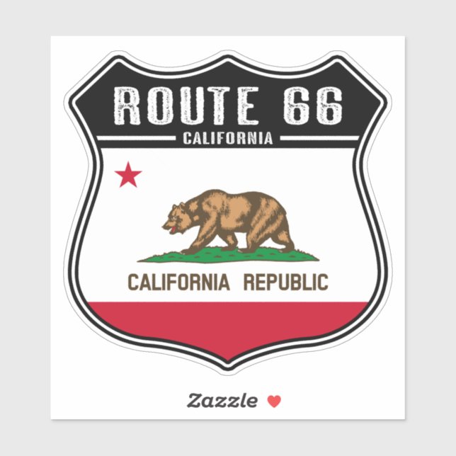 Adesivo Route 66 California Custom-Cut Vinyl Sticker (Folha)