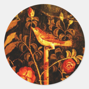 Adesivo ROUXINOL COM preto amarelo vermelho dos ROSAS