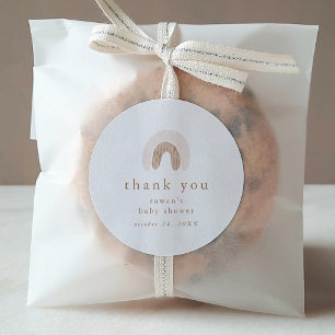 Adesivo Rowan Girl Pink Boho Rainbow Chá de fraldas Obriga