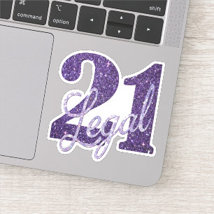 Adesivo Roxo 21 e Ofício aniversário de 21 anos de Lav