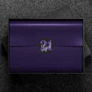 Adesivo Roxo 21 e Ofício   aniversário de 21 anos de Lav