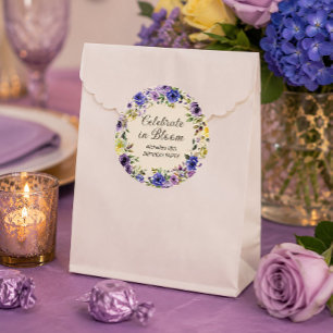 Adesivo Roxo Amarelo Aquarela Floral Celebre em Flor