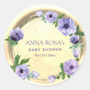 Adesivo *~* Roxo Anemone Floral Fecho Cera