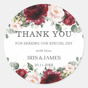 Adesivo Roxo Bege Rosa Floral Casamento Aniversário Chá de