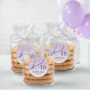 Adesivo Roxo Claro Glam Glitter Sweet 16 Personalizado