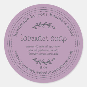 Adesivo Roxo de sabão de Lavanda artesanal