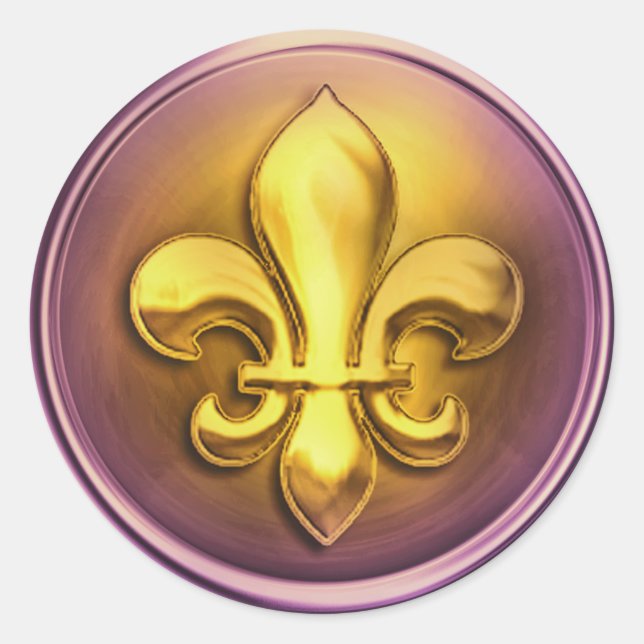 Adesivo Roxo, Dourado e Fleur de Lis (Frente)