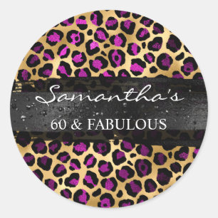 Adesivo Roxo e Dourado Leopardo 60 & Fabuloso