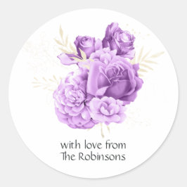Adesivo Roxo e Floral de Marfim