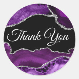 Adesivo Roxo e Prata Agate Obrigado