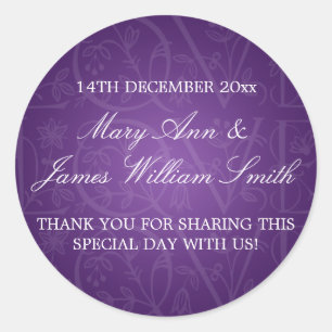 Adesivo Roxo elegante do Flourish do amor do Tag do favor