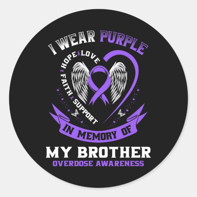 Adesivo Roxo em Memória de Awarenes Irmãos Contra Sobredos (Frente)