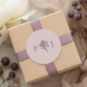 Adesivo Roxo Empoeirado & Borgonha Casamento Floral Eleg