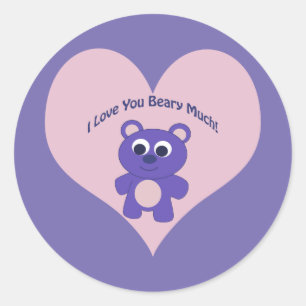 Adesivo Roxo eu te amo Beary Much!