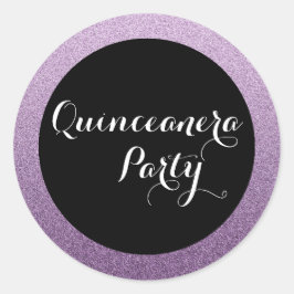 Adesivo Roxo Faux Glitter Quinceanera Favor Seal Sticker