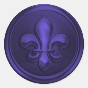Adesivo Roxo Fleur de Lis Envelope Selo Emboscada