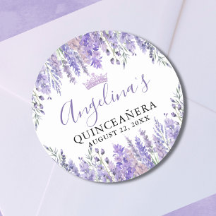Adesivo Roxo Floral Quinze Anos