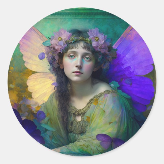Adesivo Roxo Green Fairy Fantasy Art (Frente)