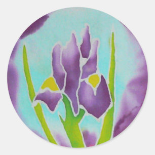 Adesivo Roxo Iris Flower Batik Art