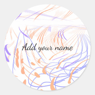 Adesivo Roxo laranja aquarela abstrato adicionar nome text
