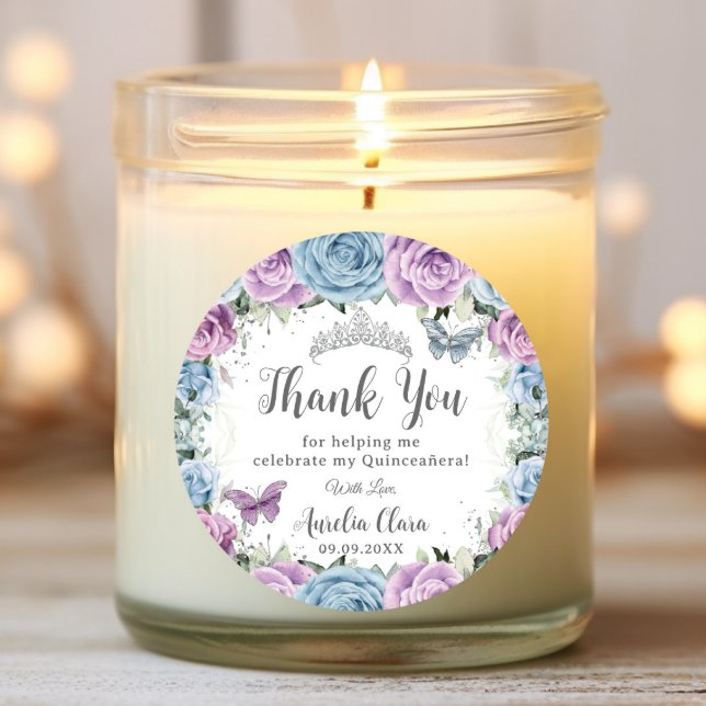 Adesivo Roxo Lilac Rosa Azul Borboleta Quinceañera (Criador carregado)