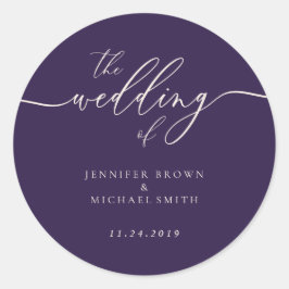 Adesivo Roxo Meia-Noite O Casamento Elegante Script