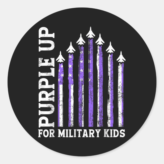 Adesivo Roxo Para Criança Militar Mês (Frente)