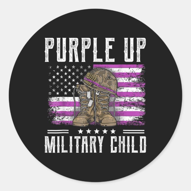 Adesivo Roxo Para Crianças Militares (Frente)