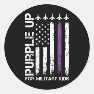 Adesivo Roxo Para Crianças Militares