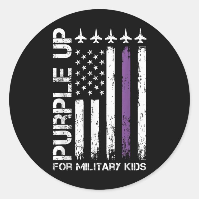 Adesivo Roxo Para Crianças Militares (Frente)