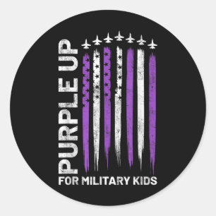 Adesivo Roxo Para Crianças Militares Bandeira Filho Milita