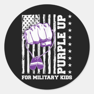 Adesivo Roxo Para Crianças Militares Bandeira Filho Milita