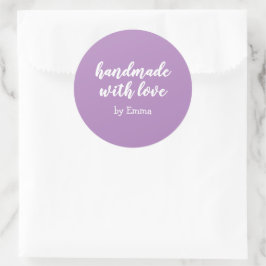 Adesivo Roxo Personalizado Artesanal com Amor Minimalista