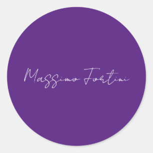 Adesivo Roxo Real Simples Elegante Minimalista Caligrafia