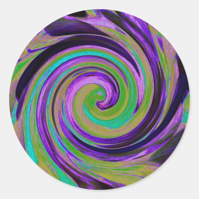 Adesivo Roxo Retro legal e Rotação de Arte Líquida Chartre (Frente)