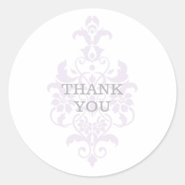 Adesivo Roxo Sutil Damask Obrigado Stickers