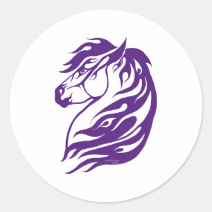 Adesivo Roxo tribal do cavalo do fogo