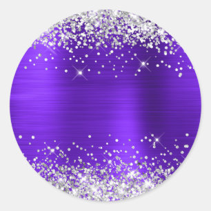 Adesivo Roxo Violeta Metálico Brilho Prateado em Branco