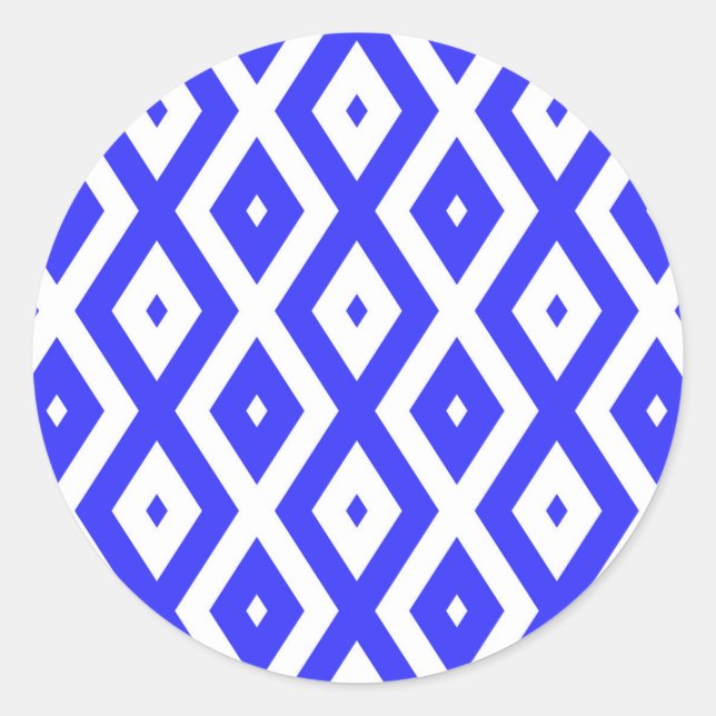 Adesivo Royal blue and white diamond pattern (Frente)
