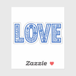 Adesivo Royal Blue Floral "LOVE" Sticker